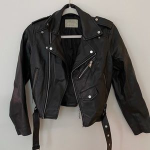 ZARA Cropped Leather Jacket XS